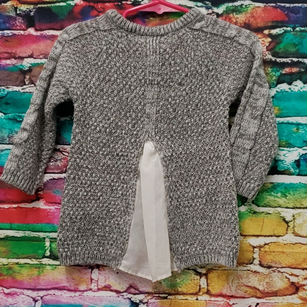 Little lass grey cream sweater 18 months - Picture 3 of 4